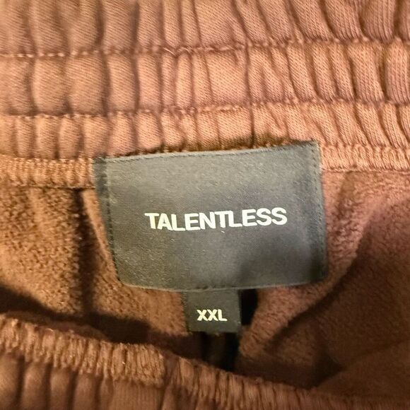 Talentless Mens Size XXL Elastic Waist Sweatpants Brown 100% Cotton Pockets - Picture 8 of 8
